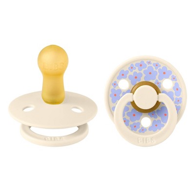 Bibs Studio Collection Colour Jasmine Floral Latex Pacifier 6-18 Months - Jasmine Ivory Mix - 2pk