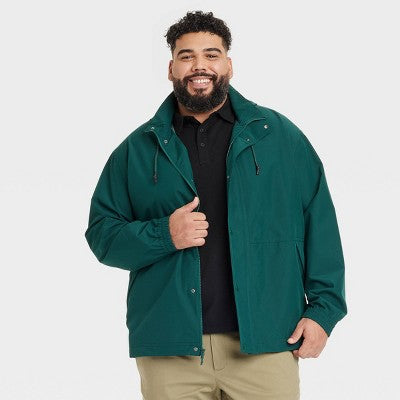 Men's Big & Tall Hooded Rain Coat - Goodfellow & Co Green MT