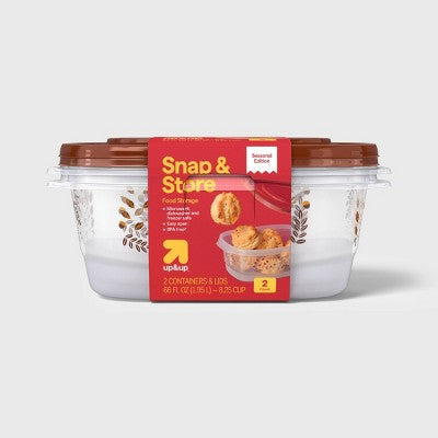 Fall Rectangle Food Storage Containers - 2pk - 66oz/8cup - up&up