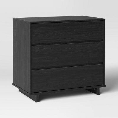 Modern 32" Wide 3 Drawer Dresser Black - Room Essentials (LOCAL PICKUP ONLY)