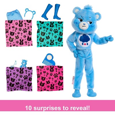 Barbie 11.5" Cutie Reveal Doll & Accessories in Grumpy Bear Plush Costume Brown Hair/Brown Eyes with 10 Surprises