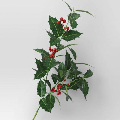Christmas Holly Artificial Stem - Threshold (LOCAL PICKUP ONLY)