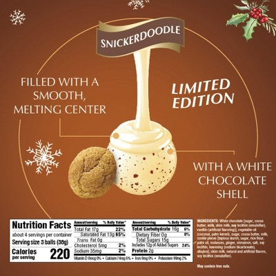Lindt LINDOR Christmas Snickerdoodle Chocolate Candy Truffles - 5.1oz