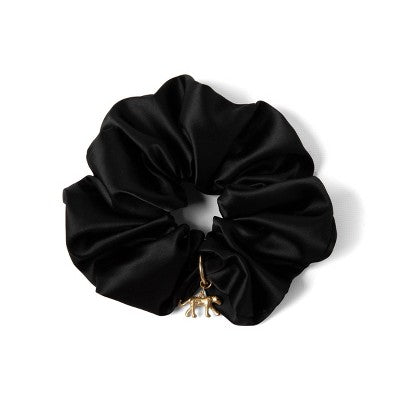 The Hair Edit Charming Ruched Ribbon Satin Scrunchie