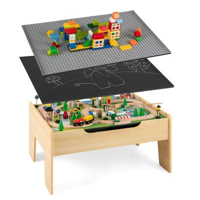 Costway All-in-One Kids Activity Table with Reversible Blackboard & Map Tabletop (LOCAL PICKUP ONLY)