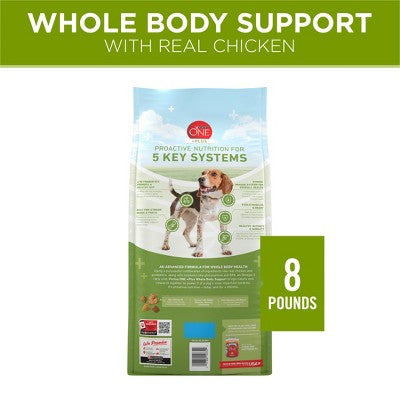 Purina ONE 5-in-1 Formula Whole Body Health Chicken Flavor Dry Dog Food - 8lbs