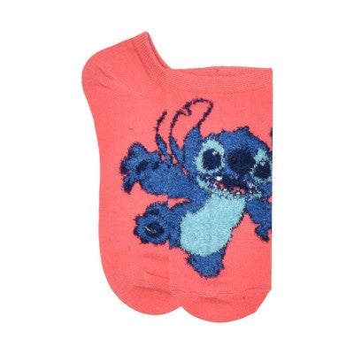 Girls' Disney Stitch No Show Socks - Pink S/M