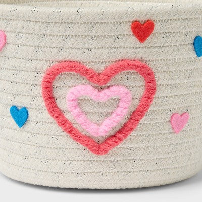 Valentine's Day Rope Basket White - Spritz