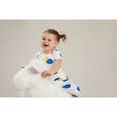 Huggies Baby Boys' 2pk Cloud Organic Pants - Blue/White/Yellow 9M