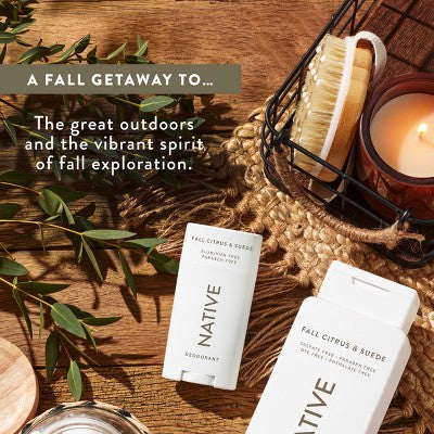 Native Limited Edition Fall Getaway Deodorant - Fall Citrus & Suede- 2.65oz