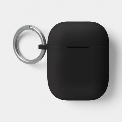 AirPods (1/2 generation) Silicone Case with Clip - heyday Black with Silver