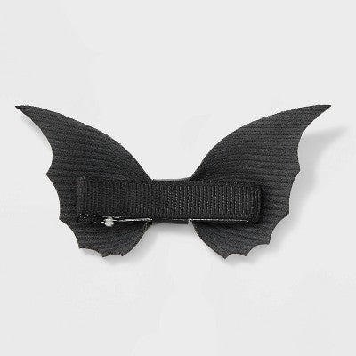 Halloween Hair Leather and Glitter Bat Hair Clip Set 4pc - Black/Purple