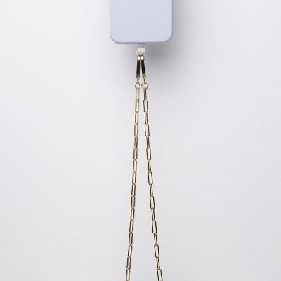 Hello Lux Phone Crossbody Strap - Gold Paper Clip Chain