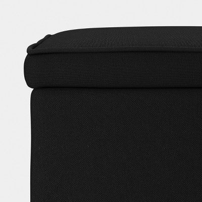 Square Small Storage Dorm Ottoman Dark Black - Room Essentials