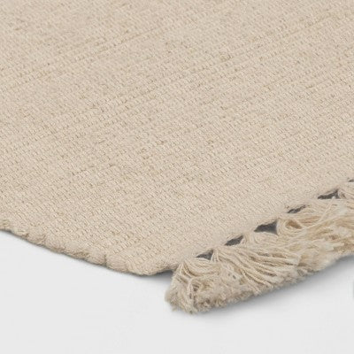Rib Weave Placemat - Threshold: Washable Cotton & Linen, Solid Rectangle, Multicolored, 19"x14"