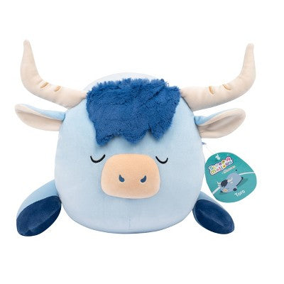 Squishmallows 18" Jumbo Toro Blue Highland Cow Fuzzy Belly Sleepamallow