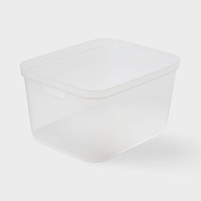 Large Open Storage Bin Clear - Brightroom: Plastic, Portable, Nesting, Universal Storage, 20.4 Volume, 15x12.25x8.25