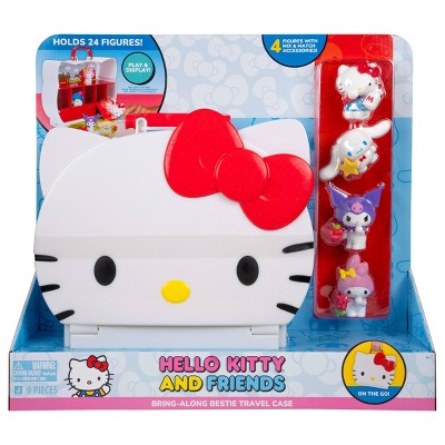 Hello Kitty Red Bow Medium Display Carry Case: Includes 4 Mini Figures
