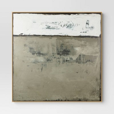 33"x33" Color Block Abstract Canvas Framed Art Neutrals - Threshold (LOCAL PICKUP ONLY)