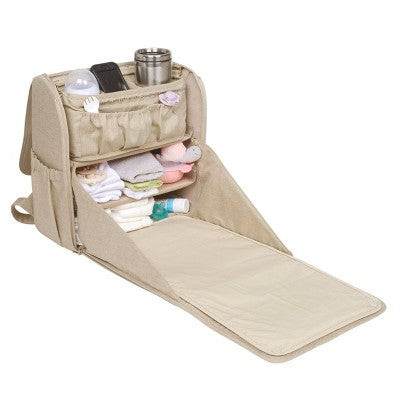 Lulyboo Diaper Bag/Changing Station with Removable Stroller Cady - Oat