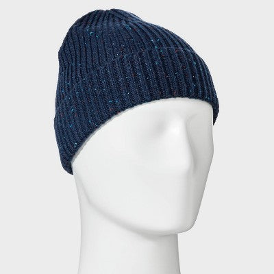 Men's Ribbed Plaited Beanie - Goodfellow & Co Navy Blue