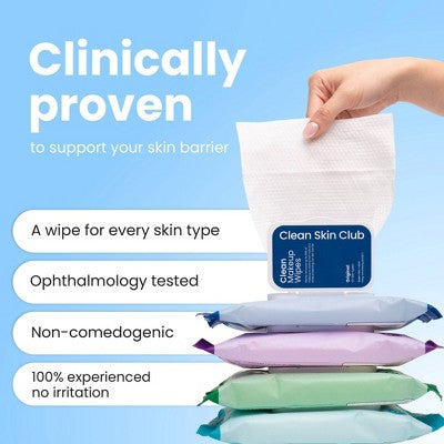 Clean Skin Club Makeup Facial Cleansing Wipes Original - 25ct