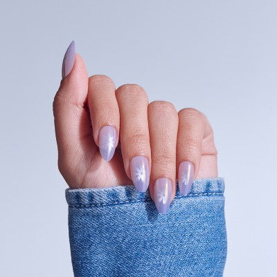 KISS Nails GLAM Embellished Press-On Fake Nails - Medium Almond - Before It Ends - 35ct