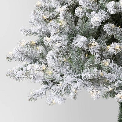7.5' Pre-Lit Flocked Full Alberta Spruce Artficial Christmas Tree with Warm White LED Lights - Wondershop (LOCAL PICKUP ONLY)