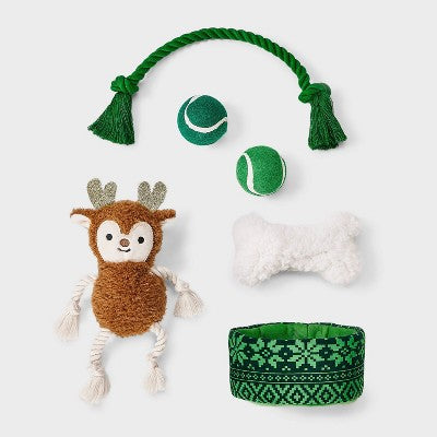 Gift Basket Dog Rope Plush Toy Set - 6pcs - Boots & Barkley
