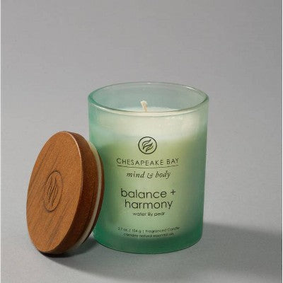 3.7oz Lidded Glass Jar Candle Water Lily Pear - Chesapeake Bay Candle: Soy Wax Blend with Essential Oils, 24hr Burn Time