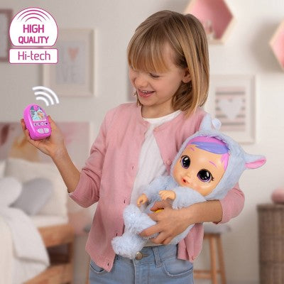Cry Babies Sleep Routine Jenna: Articulated Plastic Baby Doll with Straight Hair and Purple Eyes