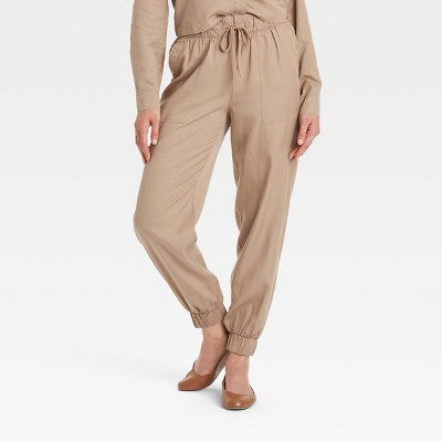 Women's High-Rise Joggers - Universal Thread Tan S