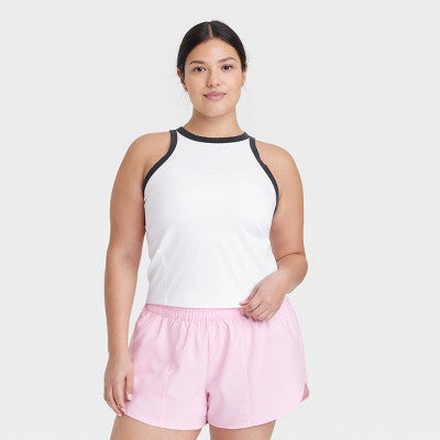 Women's Highneck Racerback Tank Top - All In Motion White L