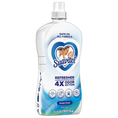 Suavitel Refresher Fabric Rinse, 4X Odor Action, Ocean Fresh Scent - 25.5 fl oz: Paraben-Free, Bleach-Free, Phosphate-Free