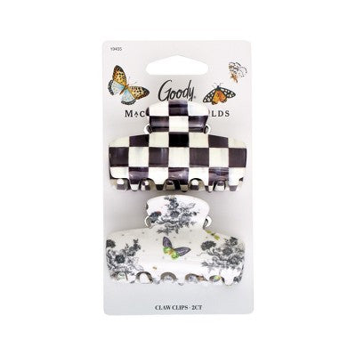 Goody x MacKenzie Childs Medium Claw Clip - Black - 2ct