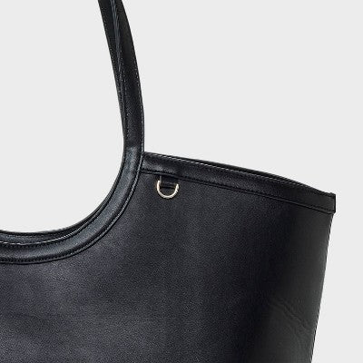 XL Cut Out Tote Handbag - A New Day Black