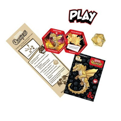 Dungeons & Dragons Questers Gold Dragon Buildable Figure with Molten Metallic Gold Finish