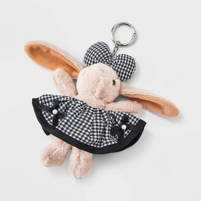 Girls' Plush Bunny Bag Charm - art class Cream