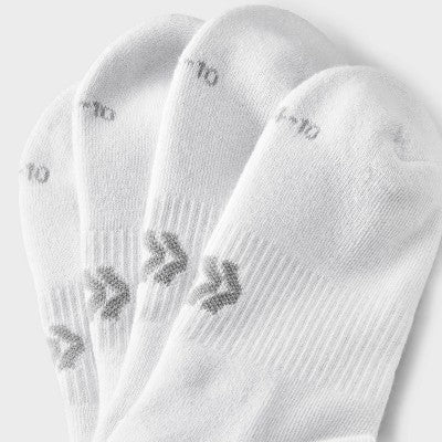 Women's Cushioned Ruffle 3pk Ankle Socks - All In Motion White 4-10: Arch Support, Knit Midweight