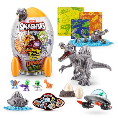 Smashers Dino vs Aliens Animal Figure: 20-Piece Plastic Playset for Kids