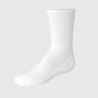 Hanes Premium Girls' Pure 5pk Crew Socks White L