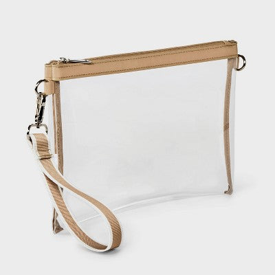 Game Day Clear Wristlet Clutch - Wild Fable Gold