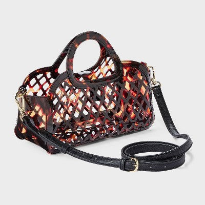 Jelly Mini Cage Tote Crossbody Bag - A New Day Brown