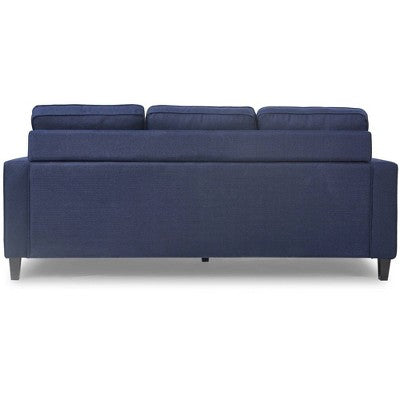 Harmon Track Arm Sectional Sofa Navy - Serta: Contemporary Reversible Chaise, Loose Cushions, Pine Frame, 3-Seater (LOCAL PICKUP ONLY)