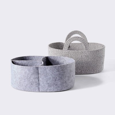 Coiled Rope Diaper Caddy with Dividers - Cloud Island