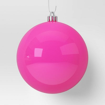 9ct 100mm Christmas Shatterproof Ornament Set Dark Hot Pink - Wondershop