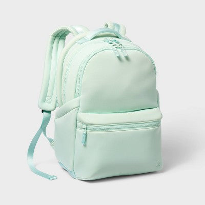 14L Faux Neoprene Backpack - All In Motion Mint: Water-Resistant College Bookbag