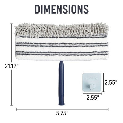 Casabella Click Clean and Organize Baseboard Cleaning Mop Head and Hook