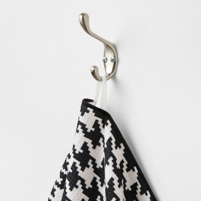 Waffle Houndstooth Hand Towel Black/White - Room Essentials