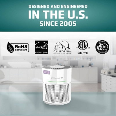 GermGuardian AirSafe Intelligent Air Purifier with 360 HEPA 13 Filter and UV-C